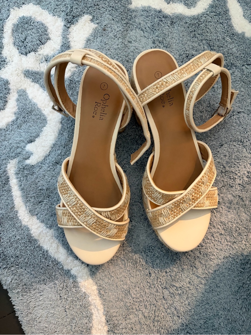 Women's Cream Woven Heels